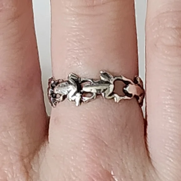 Sterling silver frog ring - Picture 2 of 5